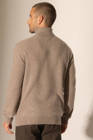 Maglia Trevor 100% cashmere 2 fili - Collo dolcevita. - Azzurro
