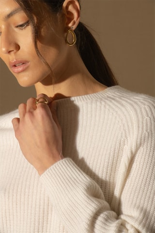 Maglia Oceane 100% cashmere 4 fili - Collo rotondo - Bianco, 269 g