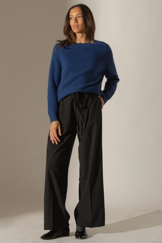 Maglia Oceane 100% cashmere 4 fili - Collo rotondo - Blu oceano, 269 g