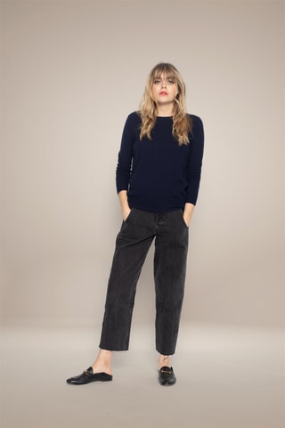 Maglia Vanessa 100% cashmere, 2 fili - Collo rotondo - Navy