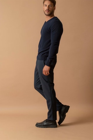 Maglia Alexander - 100% cashmere 2 fili - Collo a V - Navy