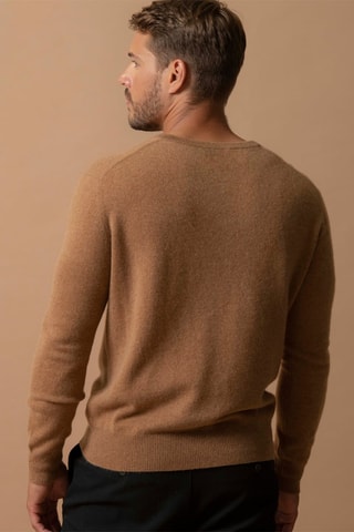 Maglia Alexander - 100% cashmere 2 fili - Collo a V - Nocciola