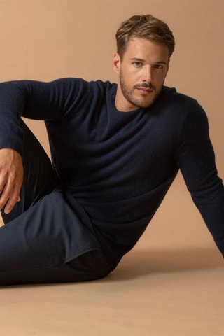 Maglia Blake - 100% cashmere 2 fili - Collo rotondo - Navy