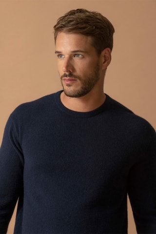 Maglia Blake - 100% cashmere 2 fili - Collo rotondo - Navy