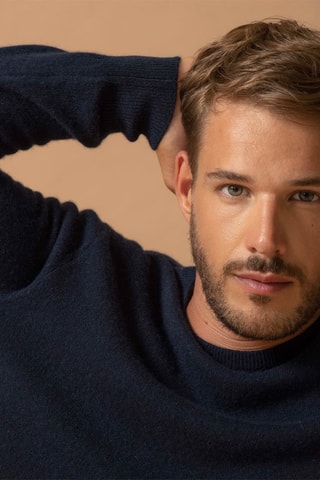 Maglia Blake - 100% cashmere 2 fili - Collo rotondo - Navy