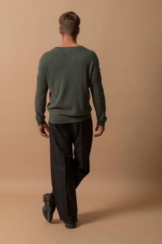 Maglia Alexander - 100% cashmere 2 fili - Collo a V - Kaki