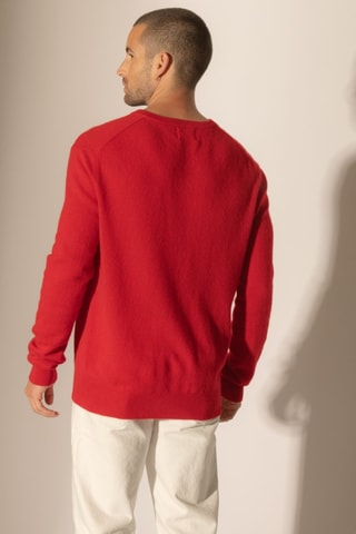 Maglia Alexander 100% cashmere - Collo a V - Rosso