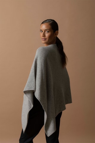 Poncho Georgia - 100% cashmere 4 fili - Grigio melange