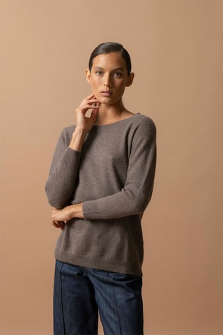 Maglia Molly - 100% cashmere 2 fili - Taupe melange