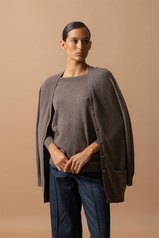 Maglia Molly - 100% cashmere 2 fili - Taupe melange