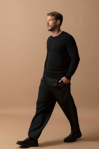 Maglia Eden - 100% cashmere 4 fili - Collo rotondo - Nero, 310 g