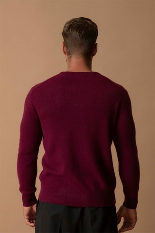 Maglia Eden - 100% cashmere 4 fili - Collo rotondo - Bordeaux, 310 g