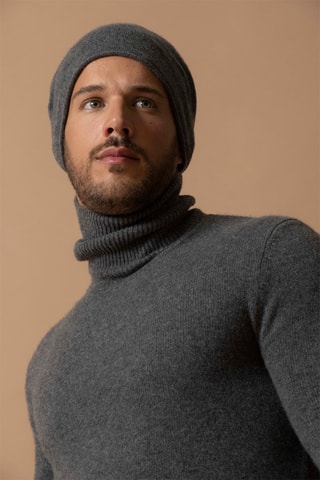 Maglia Marius - 100% cashmere 4 fili - Collo dolcevita - Antracite melange, 340 g