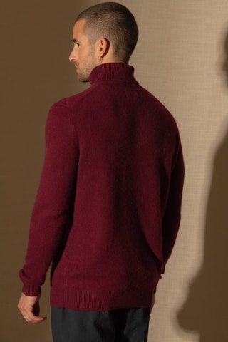 Maglia Marius 100% cashmere, 4 fili - Collo dolcevita - Bordeaux - 340 g