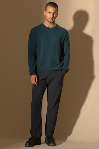 Maglia Soan 100% cashmere, 2 fili - Collo rotondo - Petrolio