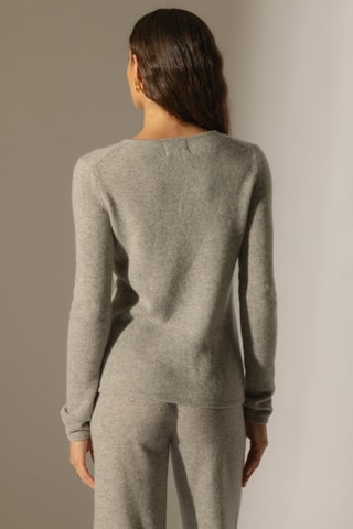 Maglia Marya 100% cashmere, 4 fili - Collo rotondo - Grigio melange