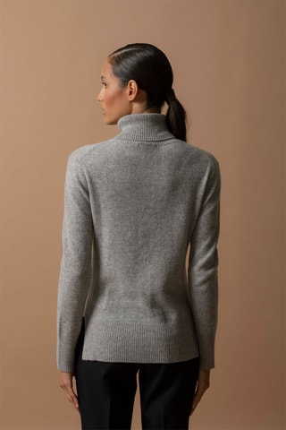 Maglia Tracy - 100% cashmere 2 fili - Collo dolcevita - Grigio melange