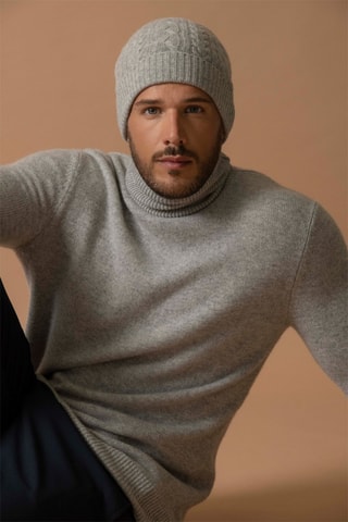 Maglia Marius - 100% cashmere 4 fili - Collo dolcevita - Grigio melange, 340 g