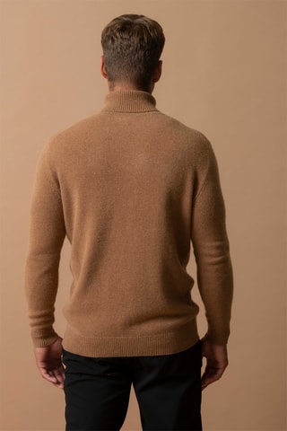 Maglia Marius - 100% cashmere 4 fili - Collo dolcevita - Nocciola, 340 g