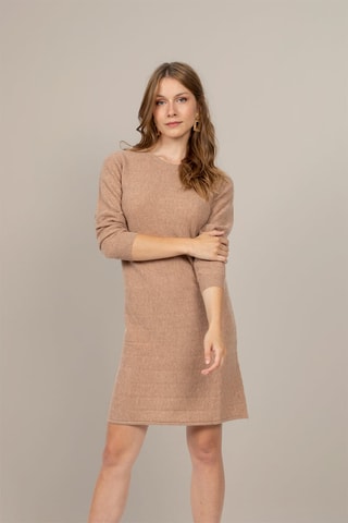 Abito Lola 100% cashmere, 2 fili - Collo rotondo - Cammello melange