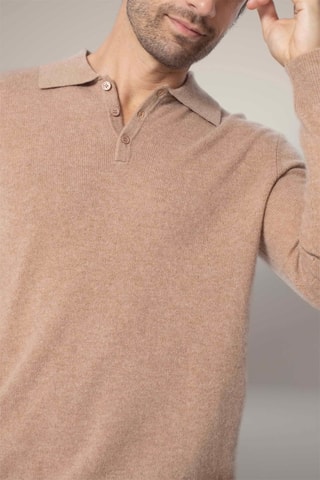 Maglia Spencer 100% cashmere, 2 fili - Collo classico. - Beige