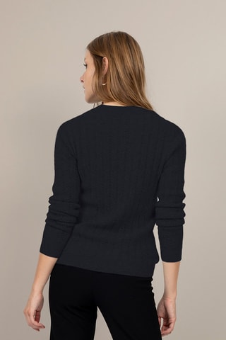 Maglia Maelle 100% cashmere, 2 fili - Collo rotondo - Navy