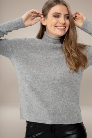 Maglia Elly 100% cashmere, 2 fili - Collo dolcevita. - Grigio melange