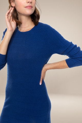 Abito Lola 100% cashmere, 2 fili - Collo rotondo - Navy