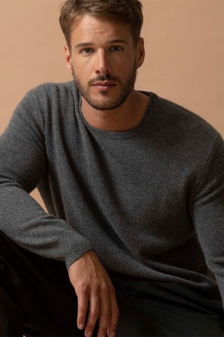 Maglia Blake - 100% cashmere 2 fili - Collo rotondo - Antracite