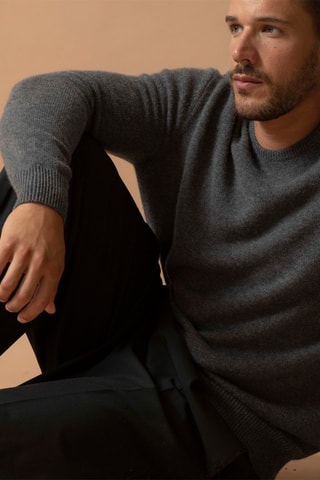 Maglia Blake - 100% cashmere 2 fili - Collo rotondo - Antracite