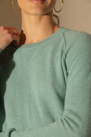 Maglia Wilma 100% cashmere - Collo rotondo - Verde melange