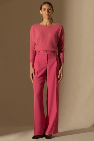 Maglia Molly 100% cashmere - Collo a barchetta - Fragola 