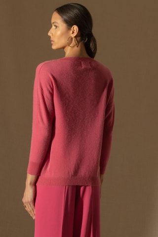 Maglia Molly 100% cashmere - Collo a barchetta - Fragola 