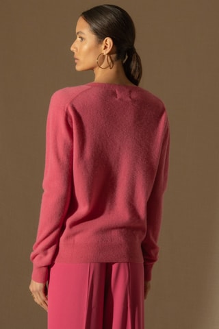 Maglia Kalie 100% cashmere - Collo a V - Fragola 
