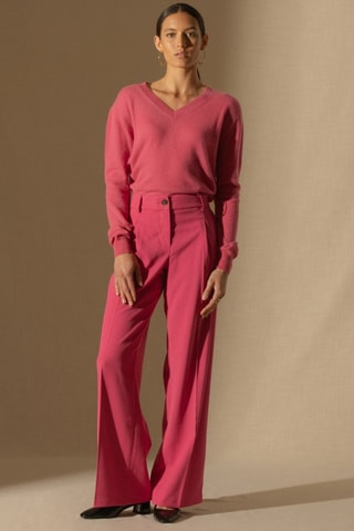 Maglia Kalie 100% cashmere - Collo a V - Fragola 