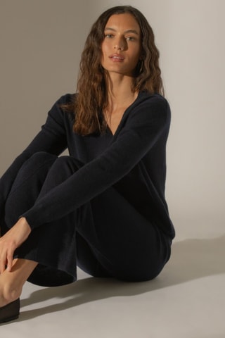 Maglia Kalie 100% cashmere - Collo a V - Navy 