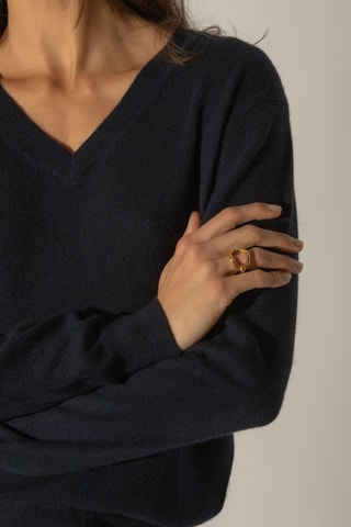 Maglia Kalie 100% cashmere - Collo a V - Navy 