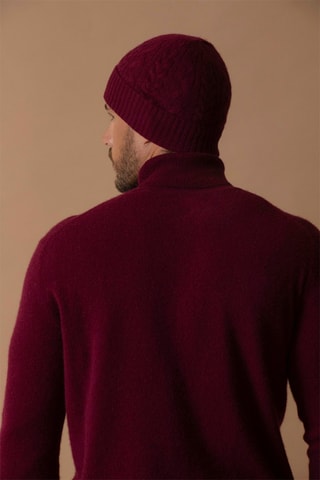 Maglia Trevor - 100% cashmere 2 fili - Collo dolcevita - Bordeaux