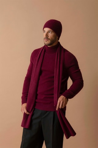 Maglia Trevor - 100% cashmere 2 fili - Collo dolcevita - Bordeaux