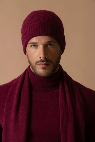 Maglia Trevor - 100% cashmere 2 fili - Collo dolcevita - Bordeaux
