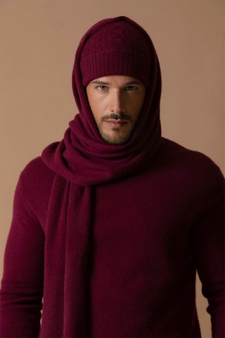 Maglia Trevor - 100% cashmere 2 fili - Collo dolcevita - Bordeaux