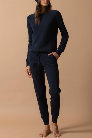 Maglia Wilma - 100% cashmere 2 fili - Collo rotondo - Navy