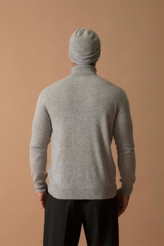 Maglia Trevor - 100% cashmere 2 fili - Collo dolcevita - Grigio melange
