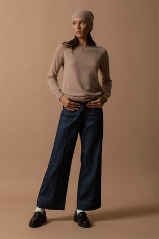 Maglia Wilma - 100% cashmere 2 fili - Collo rotondo - Cammello melange