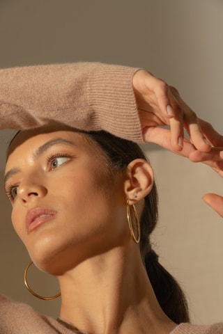 Maglia Kalie 100% cashmere - Collo a V - Cammello melange