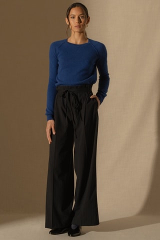 Maglia Wilma 100% cashmere - Collo rotondo - Blu oltremare 