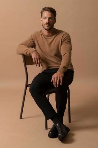 Maglia Blake - 100% cashmere 2 fili - Collo rotondo - Nocciola