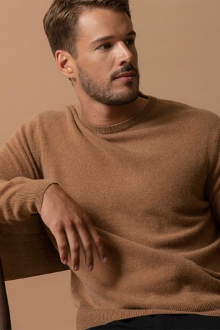 Maglia Blake - 100% cashmere 2 fili - Collo rotondo - Nocciola