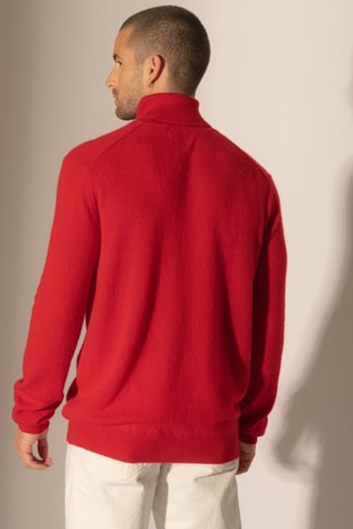 Maglia Trevor 100% cashmere - Collo dolcevita. - Rosso