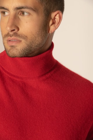 Maglia Trevor 100% cashmere - Collo dolcevita. - Rosso